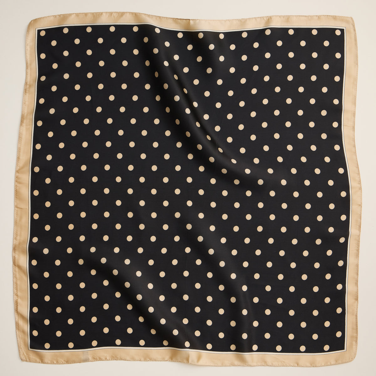 Classic Polka Dot Scarf – Vintage-Inspired Square Scarf with Silk Texture