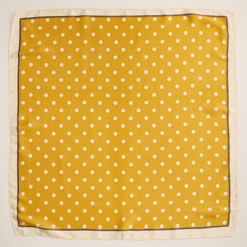 Classic Polka Dot Scarf – Vintage-Inspired Square Scarf with Silk Texture