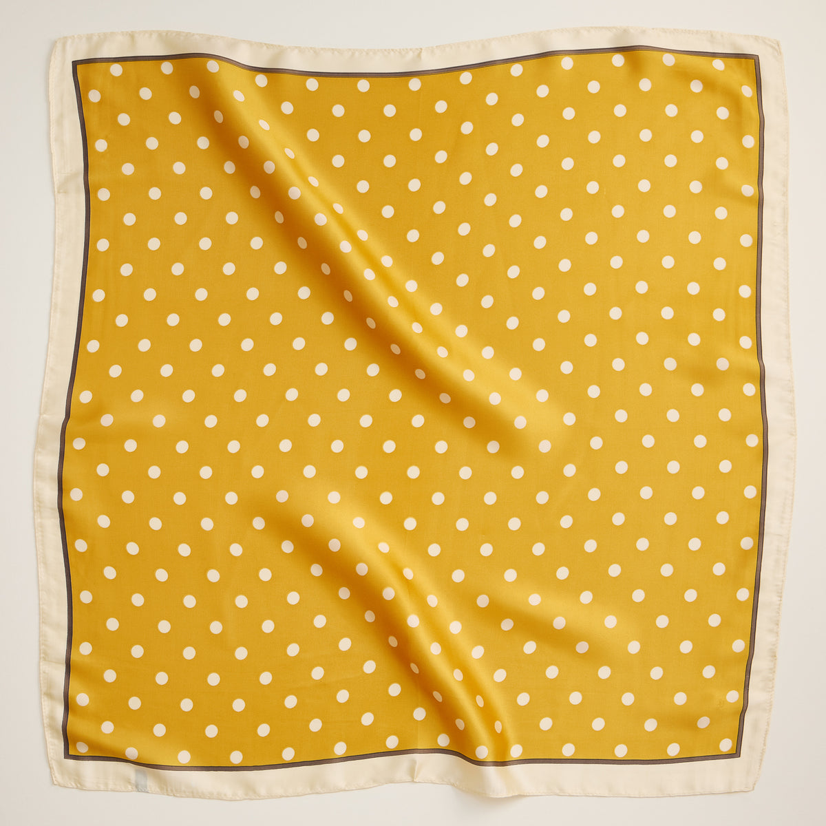 Classic Polka Dot Scarf – Vintage-Inspired Square Scarf with Silk Texture