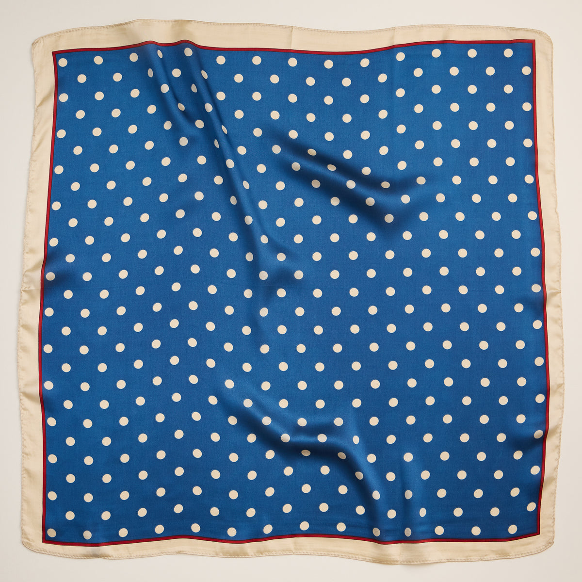 Classic Polka Dot Scarf – Vintage-Inspired Square Scarf with Silk Texture