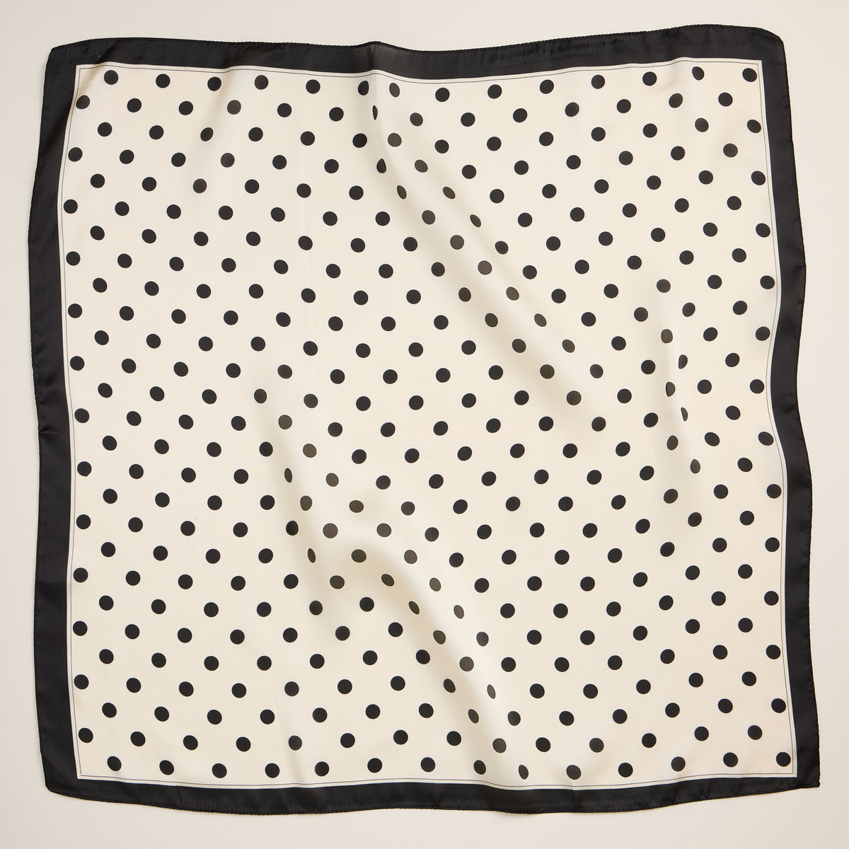 Classic Polka Dot Scarf – Vintage-Inspired Square Scarf with Silk Texture