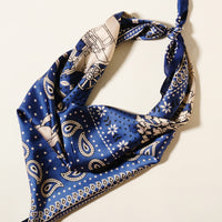 Western-Inspired Silk-Feel Scarf – Vintage Horse & Carriage Paisley Print in Soft Polyester