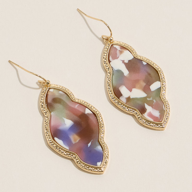 Acetate Drop Earrings – Lightweight, Stylish & Statement Jewelry - Marble Finish