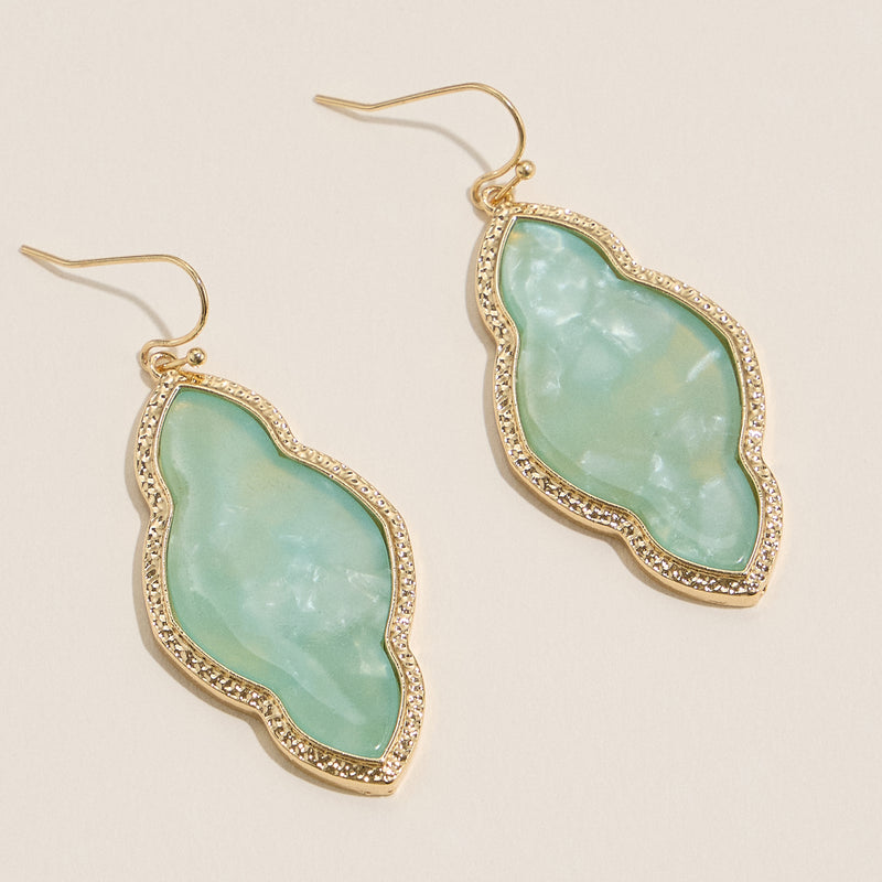 Acetate Drop Earrings – Lightweight, Stylish & Statement Jewelry - Marble Finish