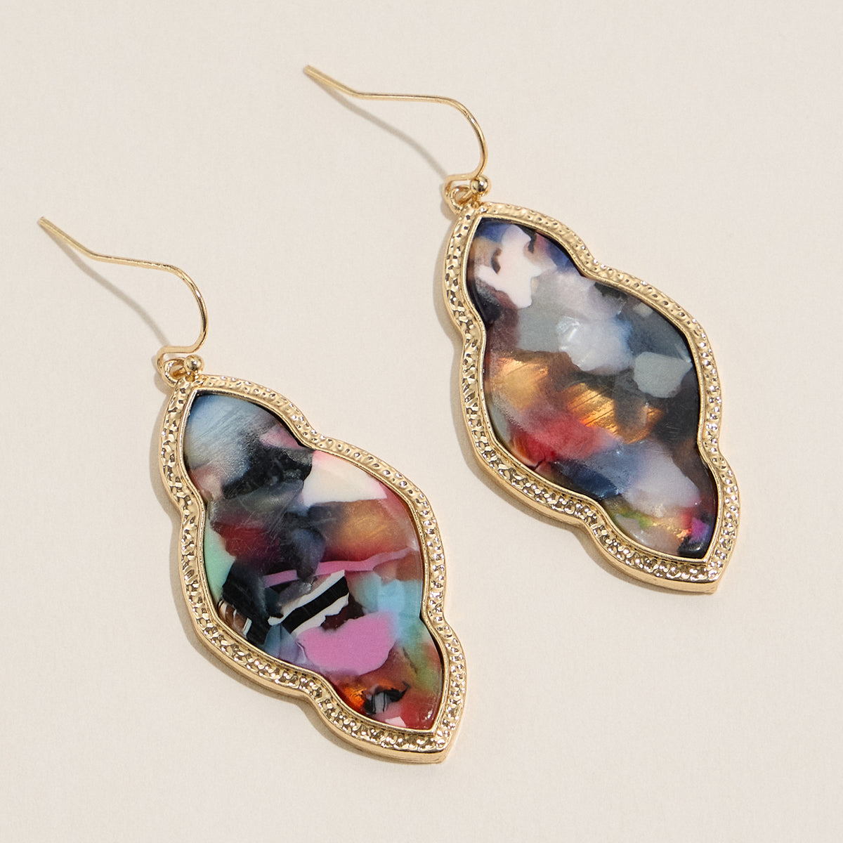 Acetate Drop Earrings – Lightweight, Stylish & Statement Jewelry - Marble Finish