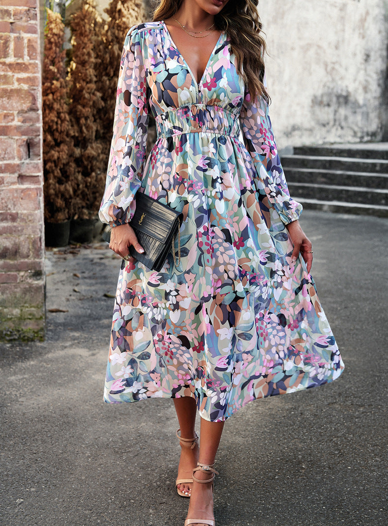 Floral V-Neck Maxi Dress