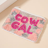 COW GAL Beaded Coin Purse