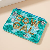 COW GAL Beaded Coin Purse