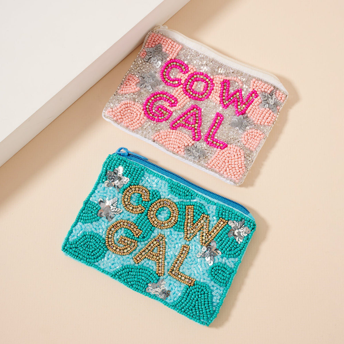 COW GAL Beaded Coin Purse