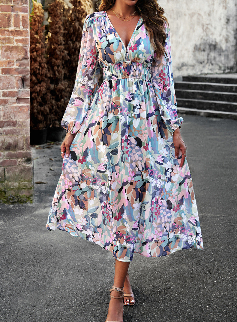 Floral V-Neck Maxi Dress