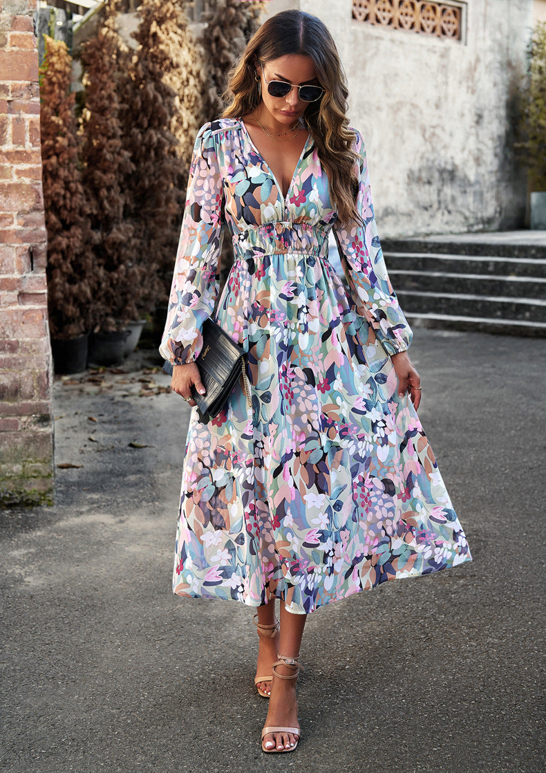 Floral V-Neck Maxi Dress