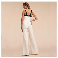 Contrast Color Suspender Jumpsuit