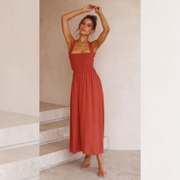 Casual Solid Color Cotton Linen Sleeveless Dress