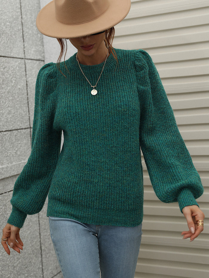 Lantern Sleeved Knit Sweater