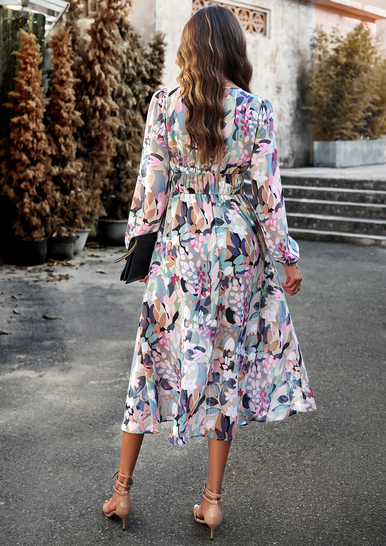 Floral V-Neck Maxi Dress