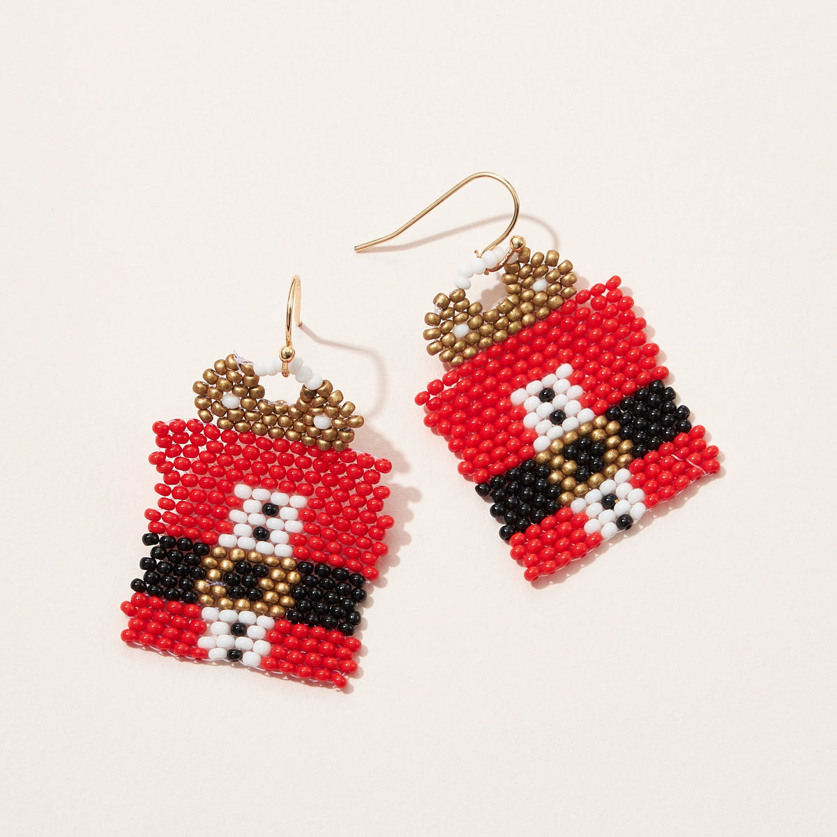 Mini Santa Suits Seed Bead Earrings