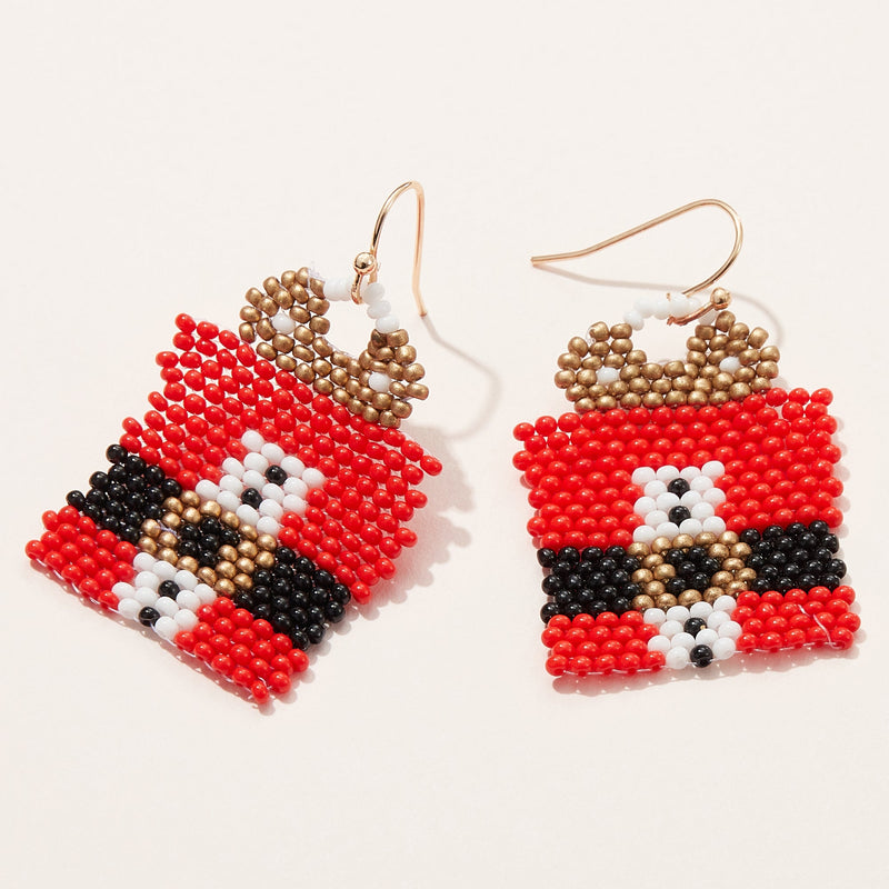 Mini Santa Suits Seed Bead Earrings