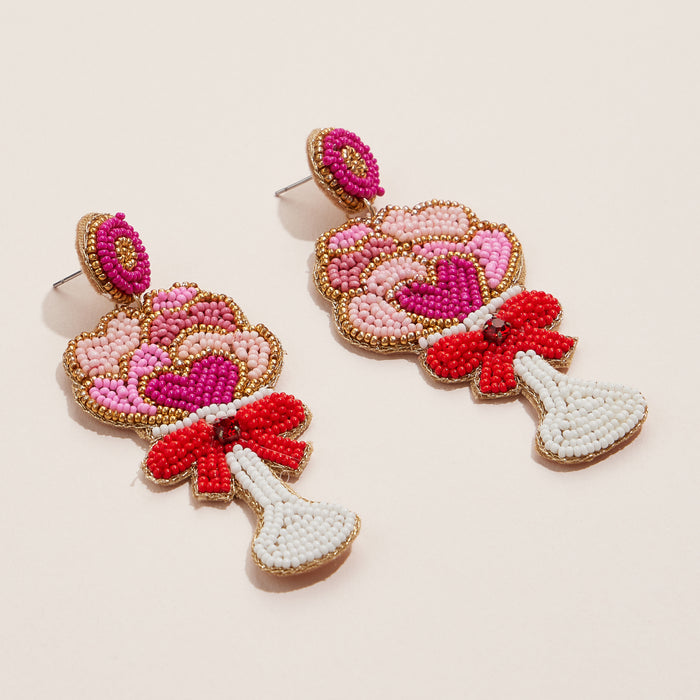 Beaded Bouquet Statement Earrings