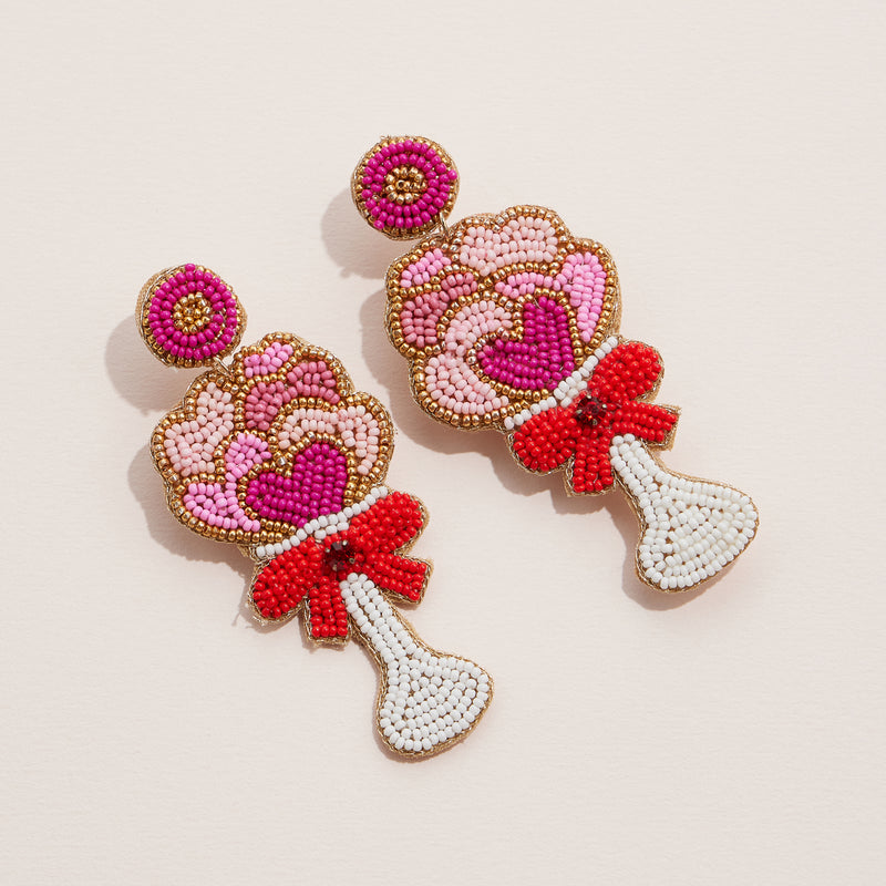 Beaded Bouquet Statement Earrings