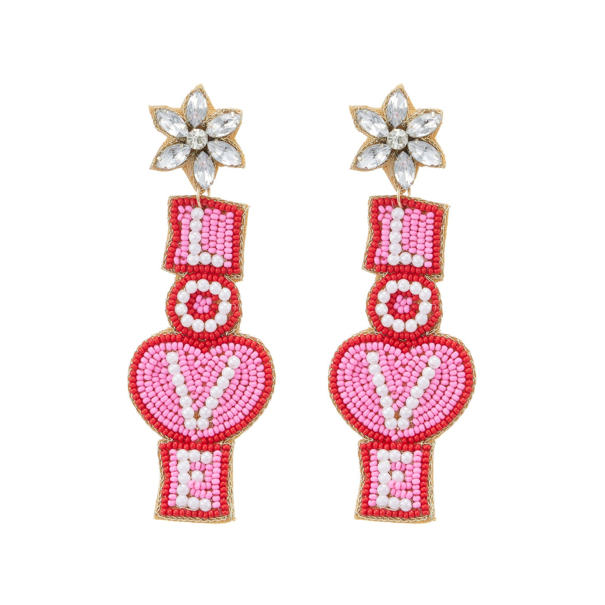 Valentine's Day LOVE Seed Beads Earrings