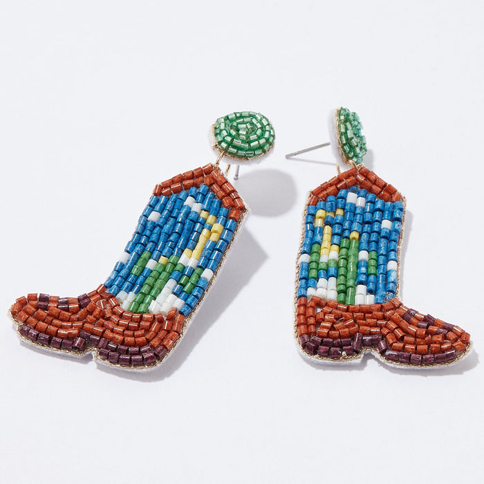 ocean shell seed bead earrings