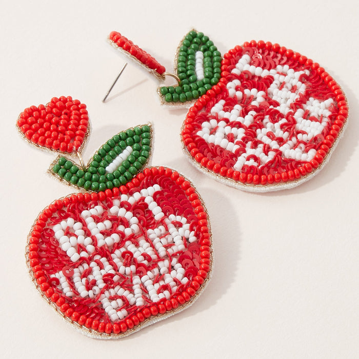 Best Teacher Ever Seed Bead Earrings