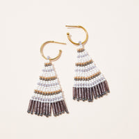 color block seed bead tassel earrings