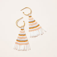 color block seed bead tassel earrings