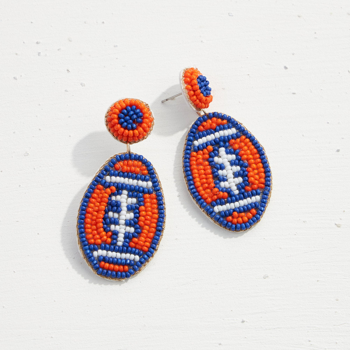 Baseball Seed Bead Earrings