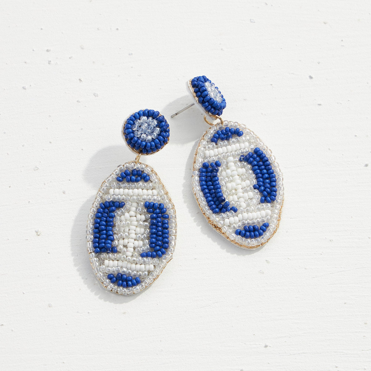 Baseball Seed Bead Earrings