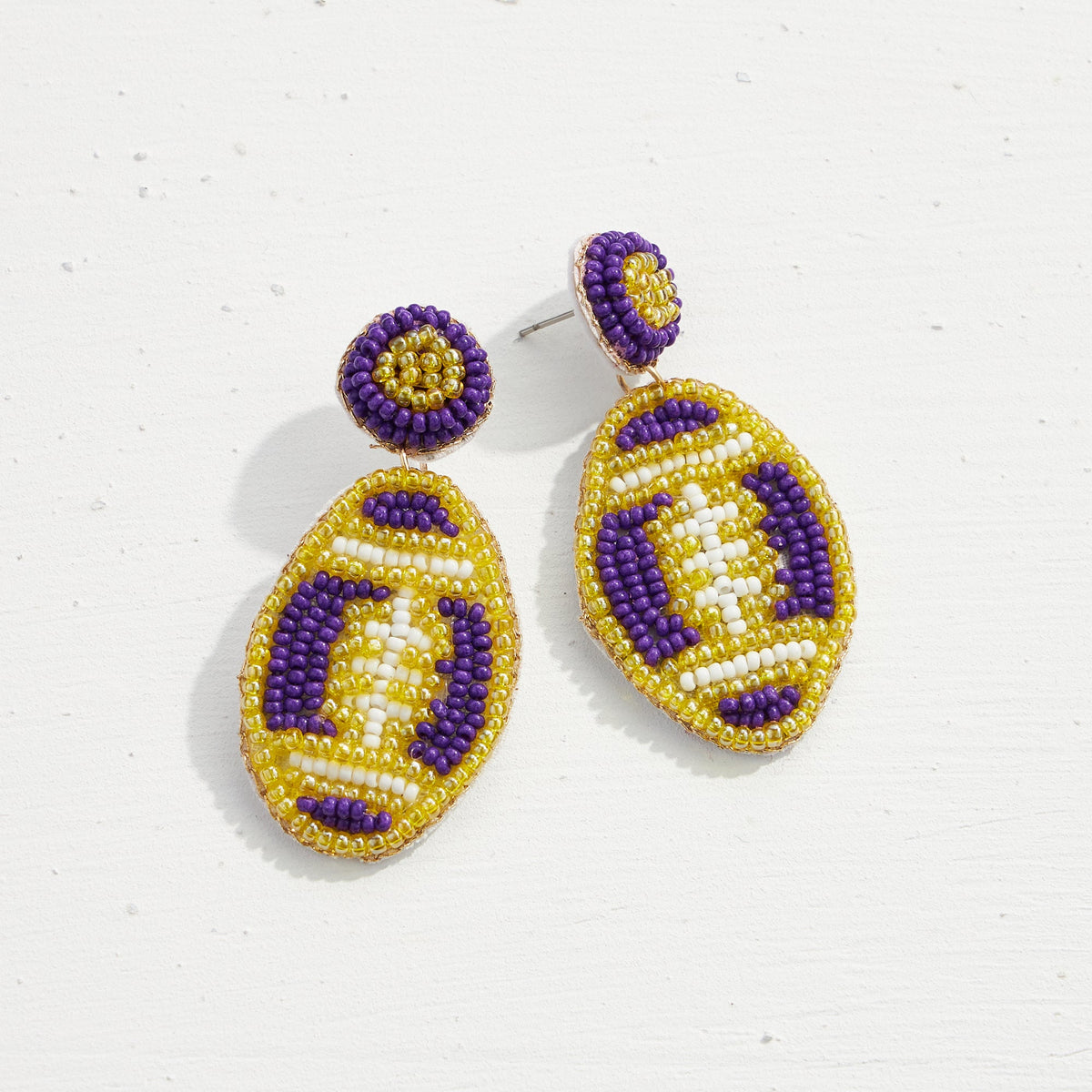 Baseball Seed Bead Earrings