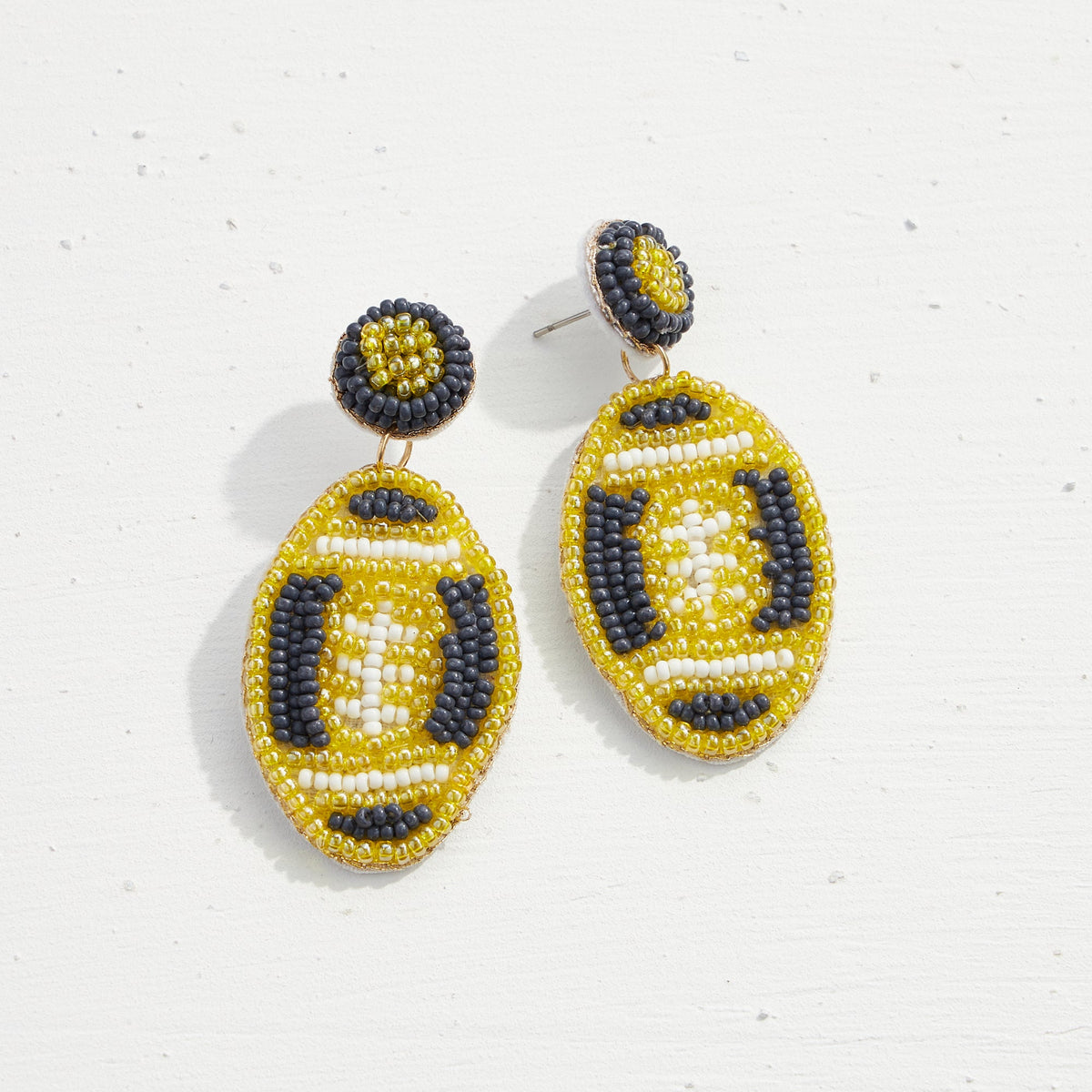 Baseball Seed Bead Earrings