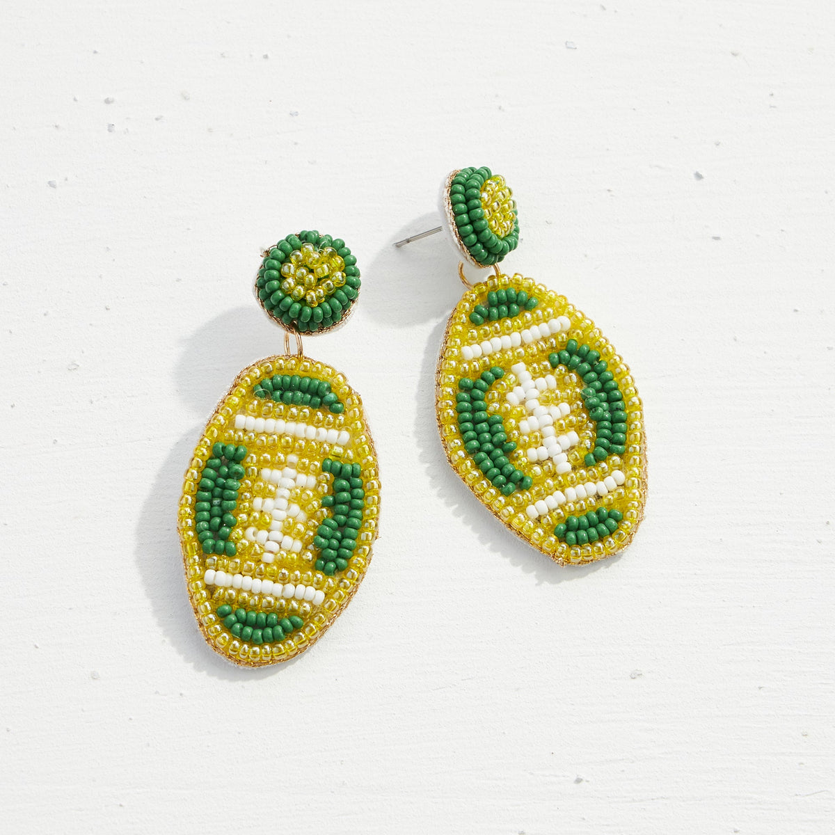 Baseball Seed Bead Earrings