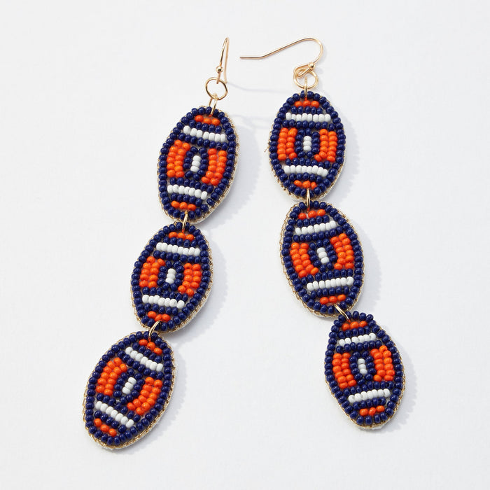 college football seed bead earrings