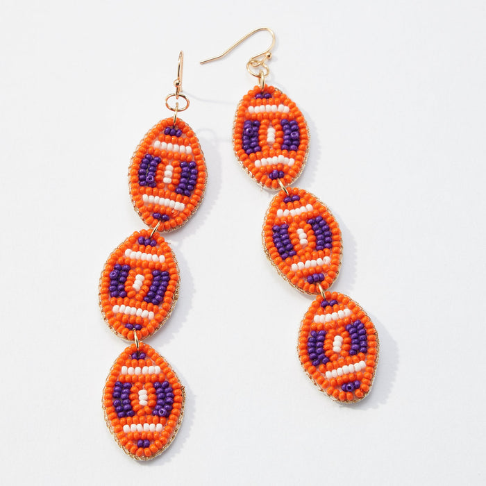 college football seed bead earrings