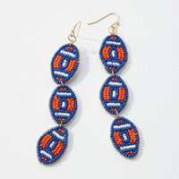 college football seed bead earrings