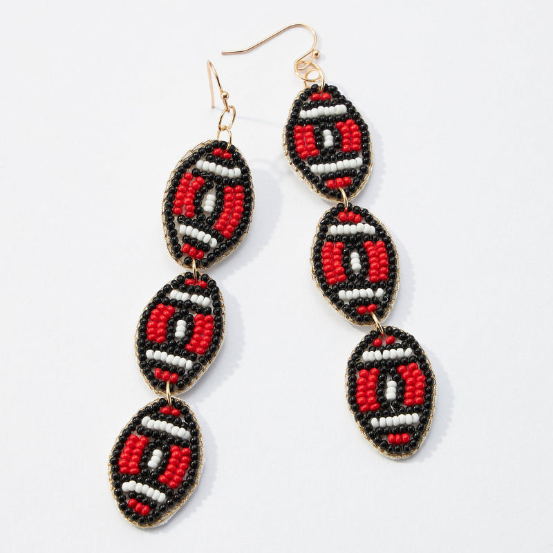 college football seed bead earrings