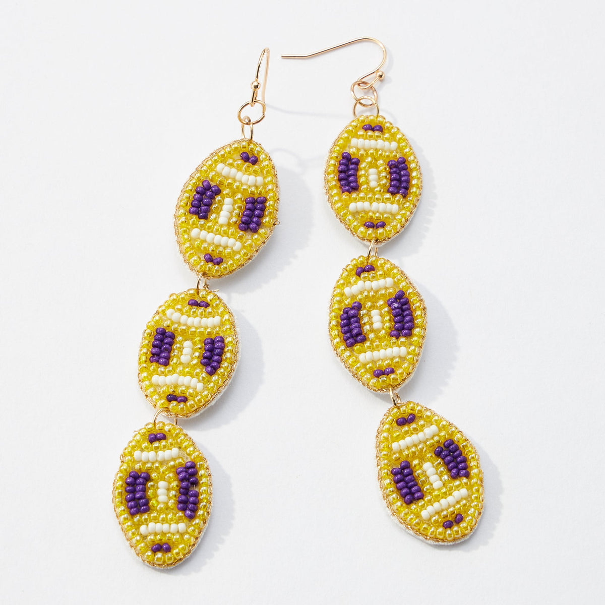 college football seed bead earrings