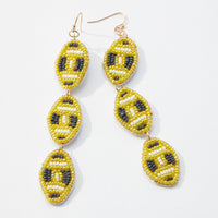 college football seed bead earrings