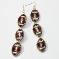 college football seed bead earrings