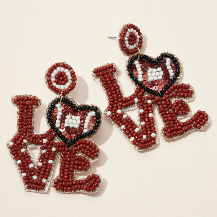 cocktail glass seed bead earrings