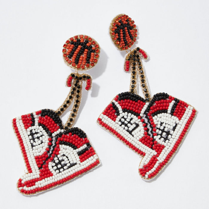 Basketball Shoes Seed Bead Earrings