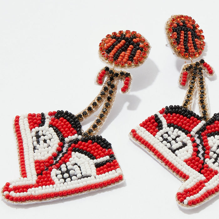 Basketball Shoes Seed Bead Earrings