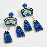 Scuba Diving Seed Bead Earrings