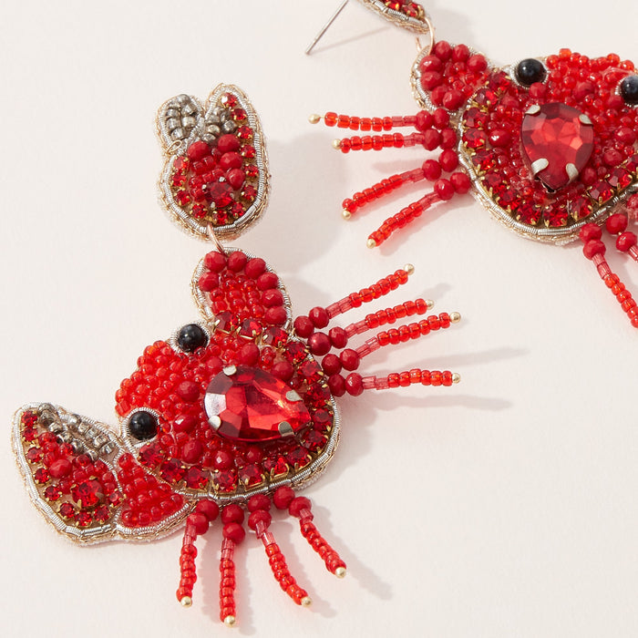 Crab Seed Bead Earrings