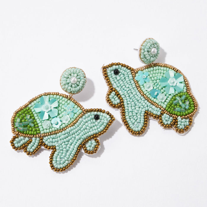 Sea Turtle Seed Bead Earrings