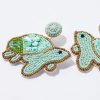 Sea Turtle Seed Bead Earrings