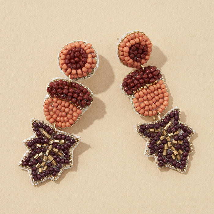 Acorn Seed Bead Earrings