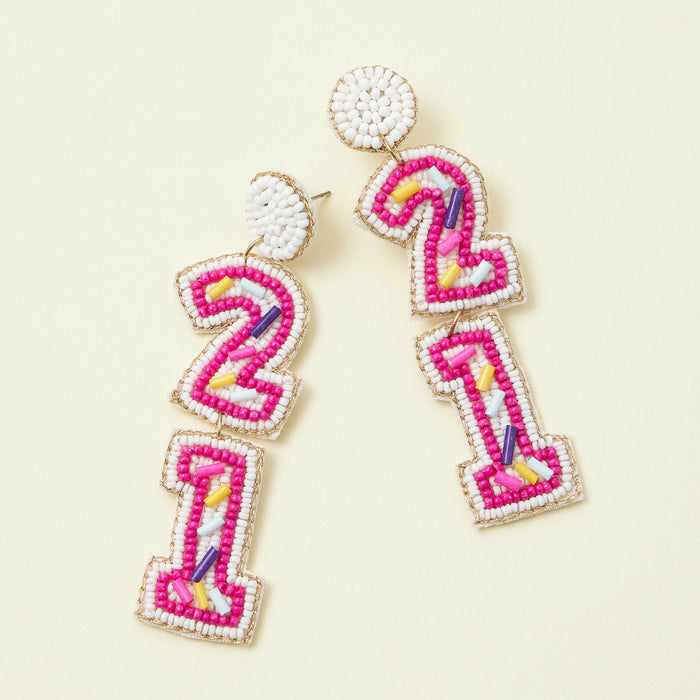 Birthday Celebration Seed Bead Earrings