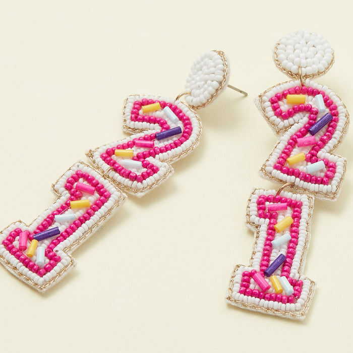 Birthday Celebration Seed Bead Earrings